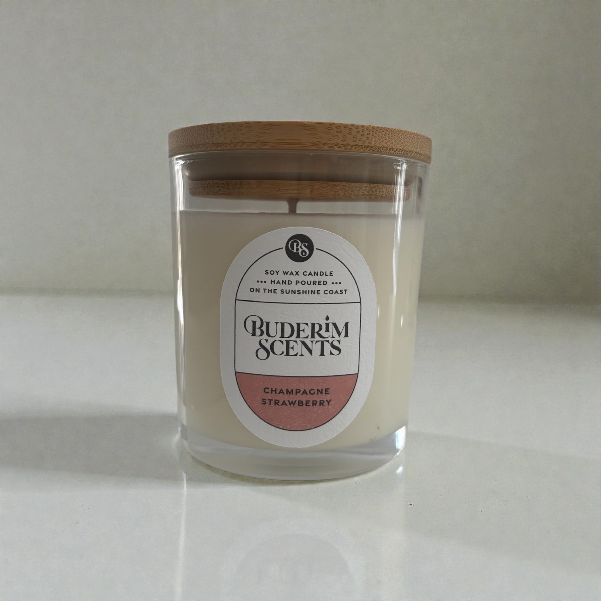 Champagne Strawberry Soy Wax Candle