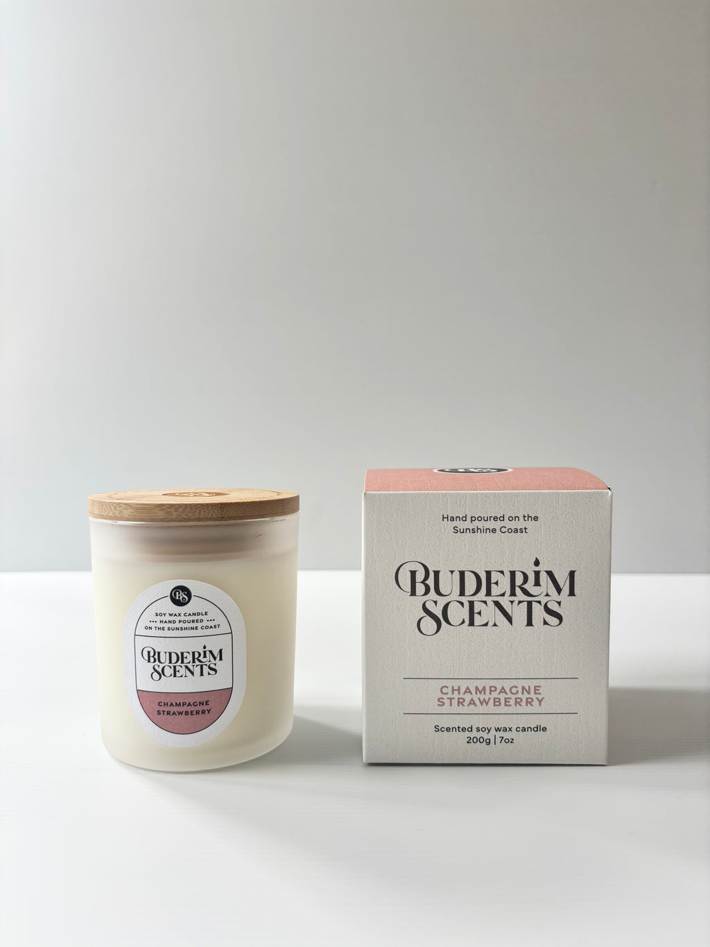 Champagne Strawberry Soy Wax Candle
